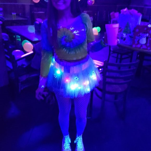 LED Rainbow Sparkle Tutu 4 Layer Light Up Tutu Rainbow Sparkle tutu Fairy Tutu - Picture 6 of 12